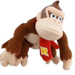 Donkey Kong Plush Toy w/ Red DK Tie Nintendo Video Game Character Stuffed Animal